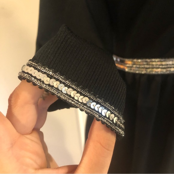 Vintage 1970s R&K Knits Black Long Sleeve Kaftan Maxi Dress - Picture 8 of 10